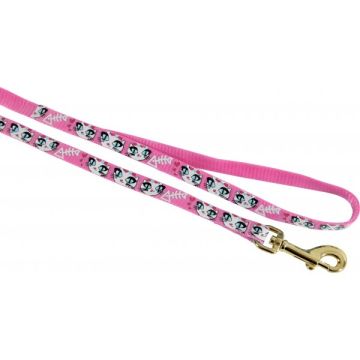 Laisse nylon Ladycat pour chat - Zolux - 1 m / 10 mm - Rose
