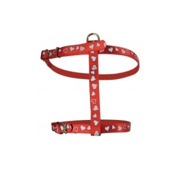 Harnais réglable réfléchissant "Cœur" pour chat - Zolux - 10 mm - Rouge