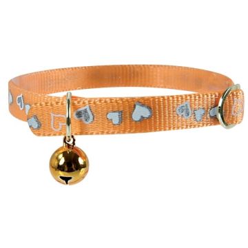 Collier réglable réfléchissant Cœur pour chat - Zolux - 30 cm - Orange