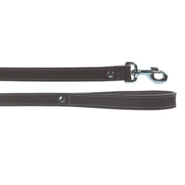 Laisse cuir double pour chien - Zolux - 1 m / 16 mm - Marron
