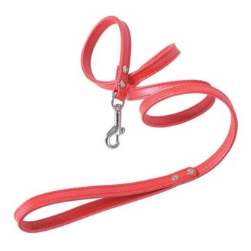 Laisse cuir Victoria pour chien - Zolux - 1 m - Rouge