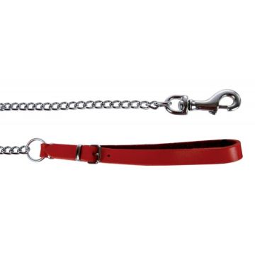 Laisse rivée chaîne forte pour chien - Zolux - 1 m - Rouge 
