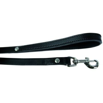Laisse cuir double pour chien - Zolux - 1 m / 16 mm - Noir