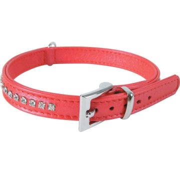 Collier cuir strass Victoria pour chien - Zolux - 30 cm - Rouge