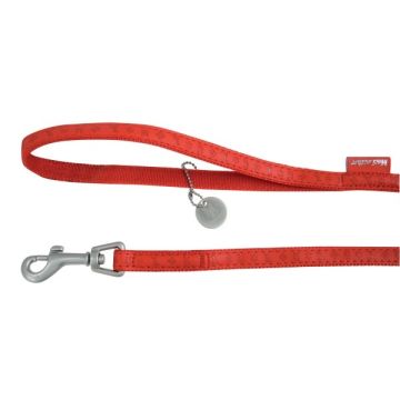 Laisse Mac Leather pour chien - Zolux - 20 mm x 1,2 m - Rouge