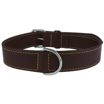 Collier Cuir double pour chien - Zolux - 55 cm - Marron