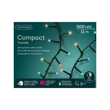 Guirlande lumineuse - Multicolore - 11 m - extérieur - câble vert