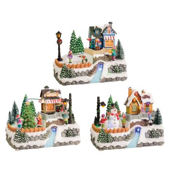 Village de Noël rivière - 15 X 21 X 15,5 cm - Modèle au choix