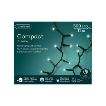 Guirlande lumineuse - Blanc froid - 11 m - extérieur - câble vert
