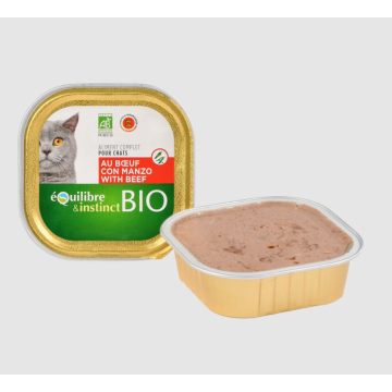 Pâtée Bio au bœuf pour chat - Équilibre & Instinct - 100 g