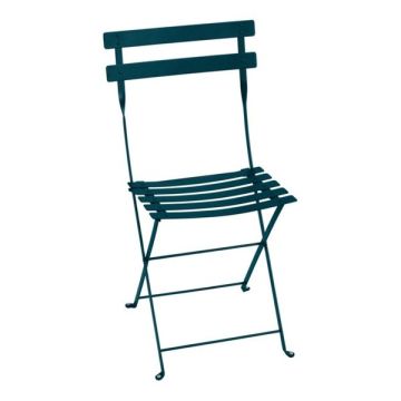 Chaise pliante Bistro - Fermob - Métal - Bleu Acapulco