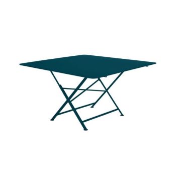 Table carrée pliante Cargo - Fermob - 128 x 128 cm - Métal - Bleu Acapulco