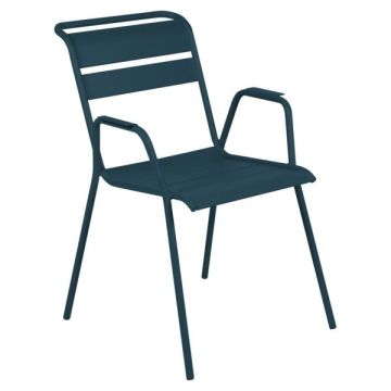 Fauteuil bridge empilable Monceau - Fermob - Bleu Acapulco