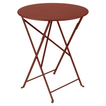 Table pliante Bistro - Fermob -  Ø 60 cm H 74 cm - Métal - Ocre rouge