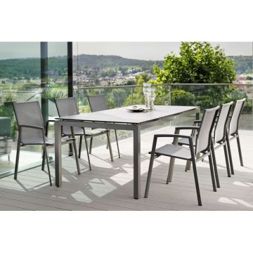 Fauteuil empilable Top - Stern - Anthracite/Carbone - alu