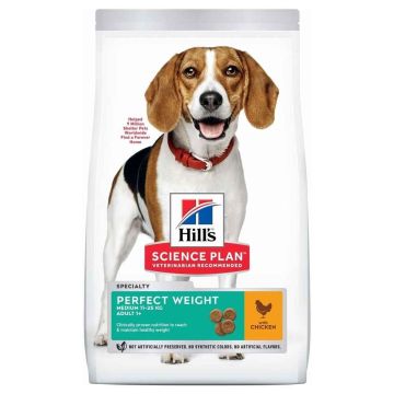Croquettes chien adult perfect weight - Science Plan - Poulet - Pour chiens adultes de taille médium  - 12 Kg