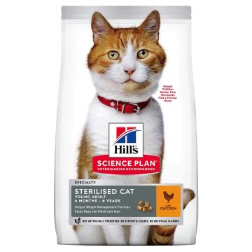 Croquettes feline young adult sterilised - Science Plan - Poulet - Pour chats stérilisés - Sac de 7 Kg