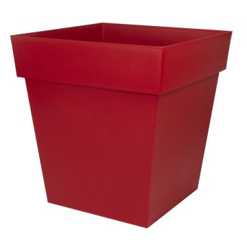 Pot bac carré Toscane 50 cm - EDA - 87 L - Rouge