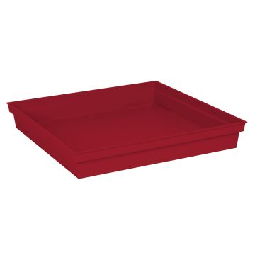 Soucoupe carrée Toscane 40 cm pour pot carré - EDA - Rouge