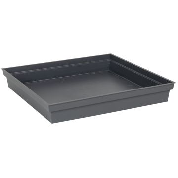Soucoupe carrée Toscane - 40 cm - EDA -Anthracite