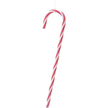 Sucre d'orge - Plastique - Rouge/blanc -  13 cm