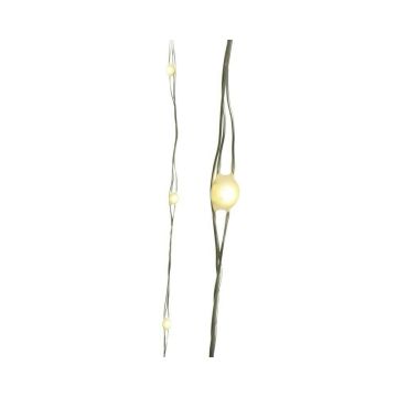 Guirlande microled - Blanc chaud - 2,95m - intérieur- câble argent