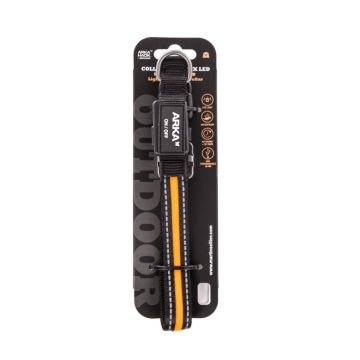 Collier pour chien avec LED lumineux - orange