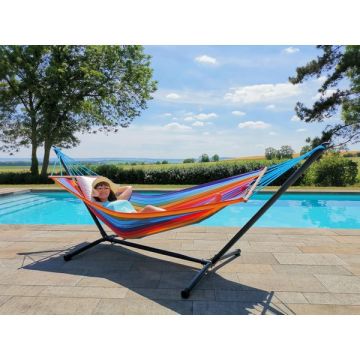 Set MetaliK Kolor hamac et support - Jobek - Anthracite - Multicolore