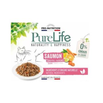 Pâtée pour chat - Saumon - Pure Life - 12 X 85 g