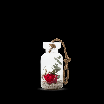 Verrine rose stabilisée rouge à suspendre