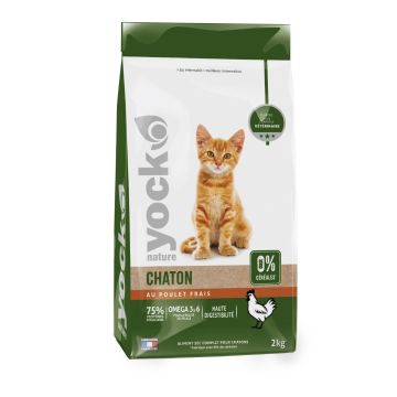 Croquettes Yock nature - sans céréales -chaton - 2kg