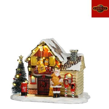 Bureau du Père Noël - Village de Noël -19,5 X 14,5 X 14,5 cm