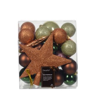 Kit décorations de sapin - Vert et orange