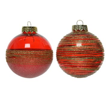 Boule rouge fil doré - Modèle au choix