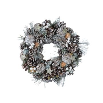 Couronnes pommes de pin givre Ø34 cm