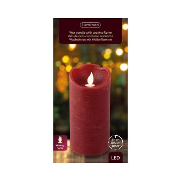 Bougie oscillante LED - 15 cm - Bordeaux