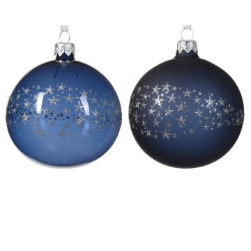 Boule étoiles - Bleu - Verre - Modèle au choix