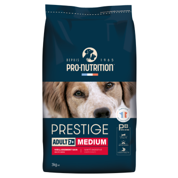 Croquettes Prestige pour chien moyen de 7 ans et plus - 3 kg - Pro-nutrition