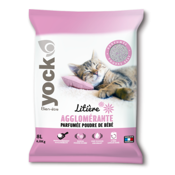 Litière agglomérante poudre de bébé - 8litres - Yock