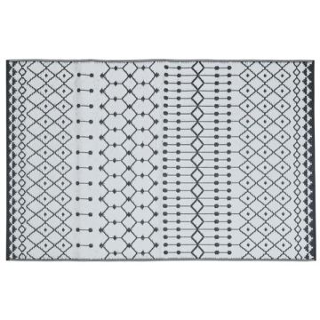 Tapis rectangle Agadir - Jardiline - 120 x 180 cm - Blanc et noir