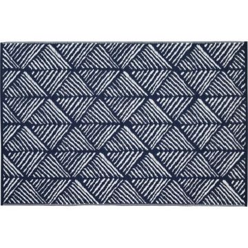 Tapis rectangle Louxor - Jardiline - 120 x 180 cm - Blanc et bleu