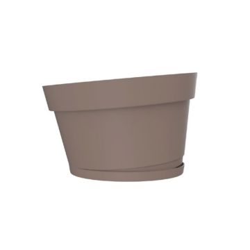 Coupe Chicago + soucoupe clipsée - Ø25 cm - Taupe