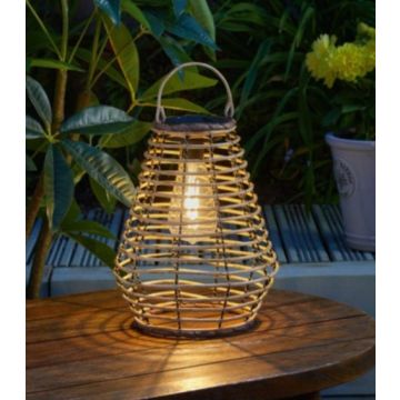 Lanterne solaire en rotin Maris - 27 cm