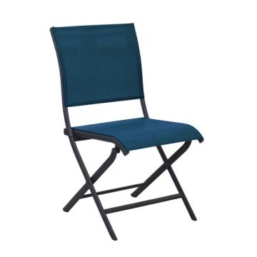 Chaise pliante Élegance graphite bleu