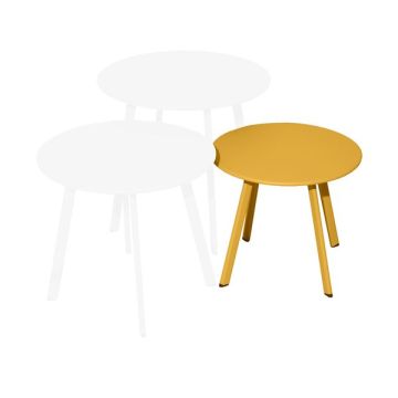 Table basse de jardin Massai Ø40 cm – Acier époxy coloris miel