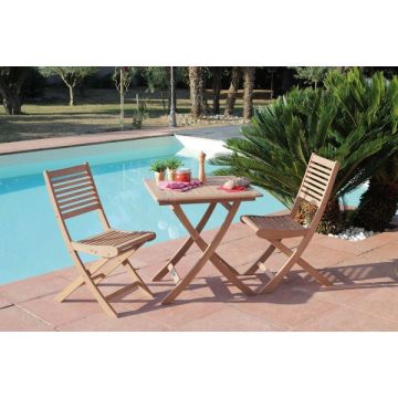 Guéridon pliant Sophie 70x70 en acacia FSC - Table extérieure