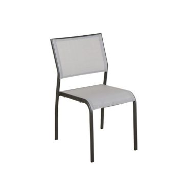 Chaise empilable TICAO en aluminium gris