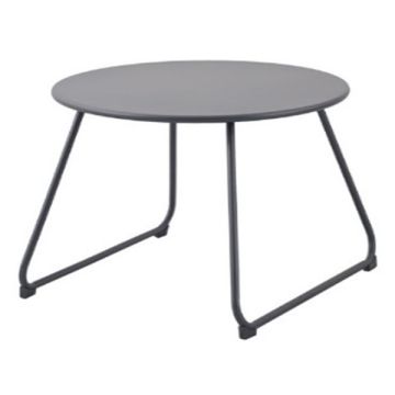 Table basse Solo Ø 60 cm en acier gris mat