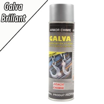 Aérosol pour galvanisation à froid brillant - Armor chimie - 500 ml
