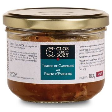 Terrine de campagne au piment d'Espelette - Clos Saint-Sozy - 180 gr